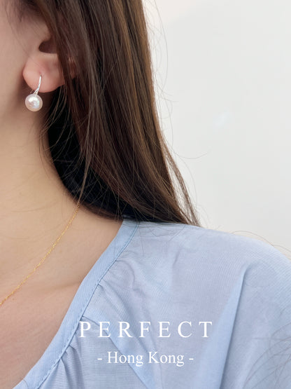 8-9mm Freshwater Pearl Brass Earrings | 白色淡水珍珠高跟鞋耳鈎✨