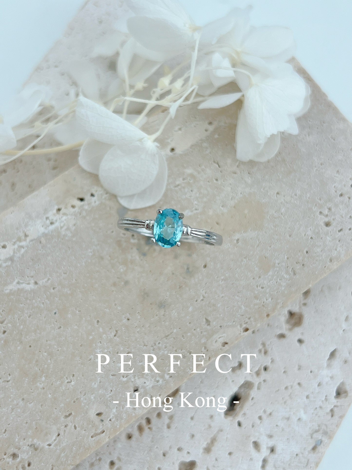0.8ct Natural Blue Zircon Solitary S925 Ring | 天然藍鋯石戒指✨🩵
