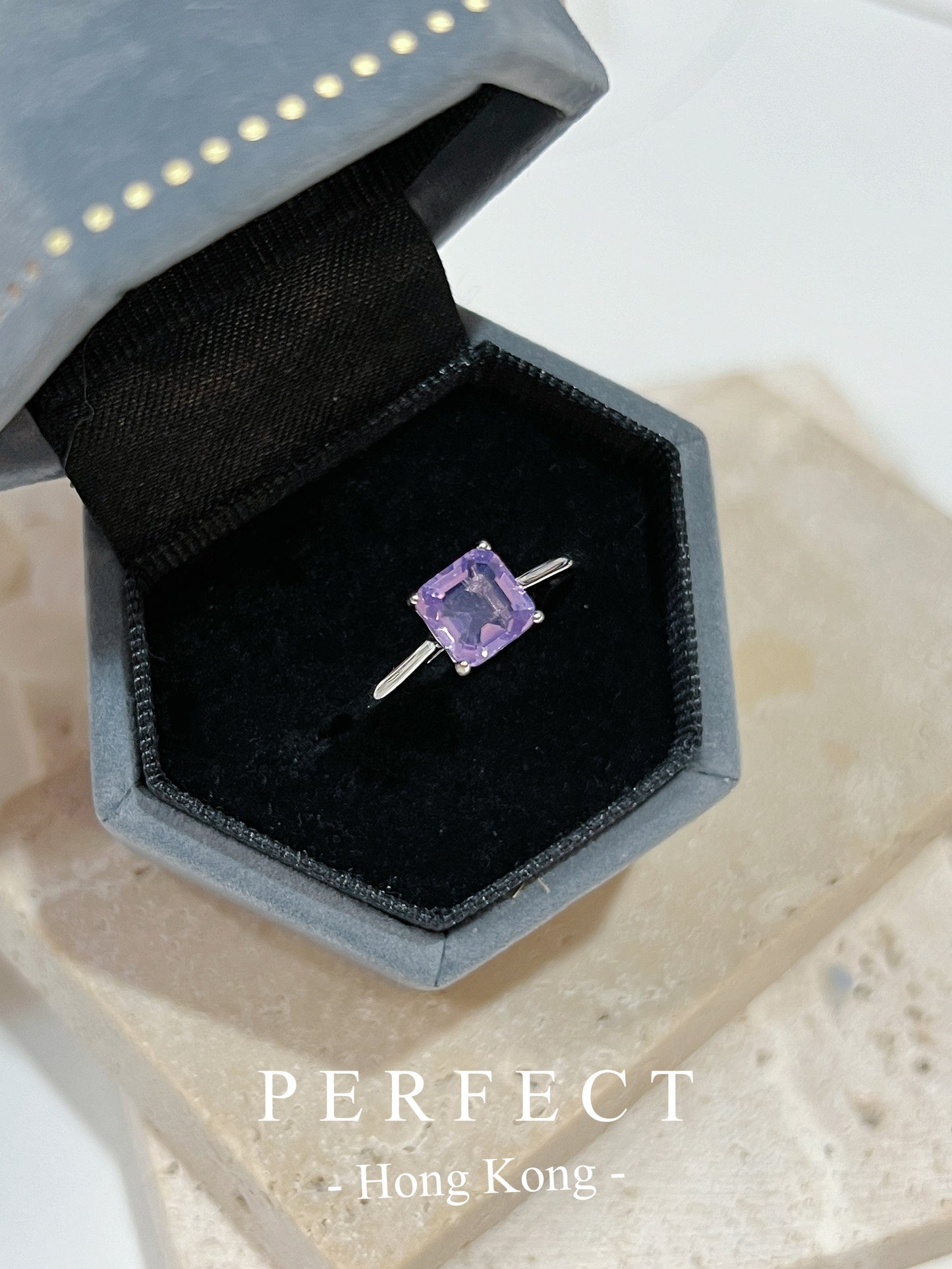 0.8ct Amethyst S925 Ring | 紫水晶方糖戒指✨💜