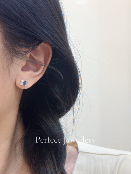 0.5ct Blue Sapphire S925 Earrings | 藍寶石蝴蝶結耳釘