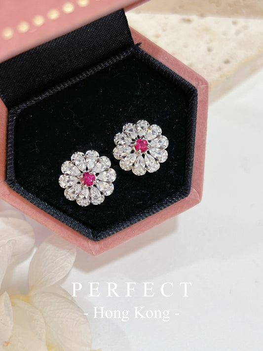0.2ct Jedi Spinel Earrings｜ 紅尖晶石花花耳釘✨