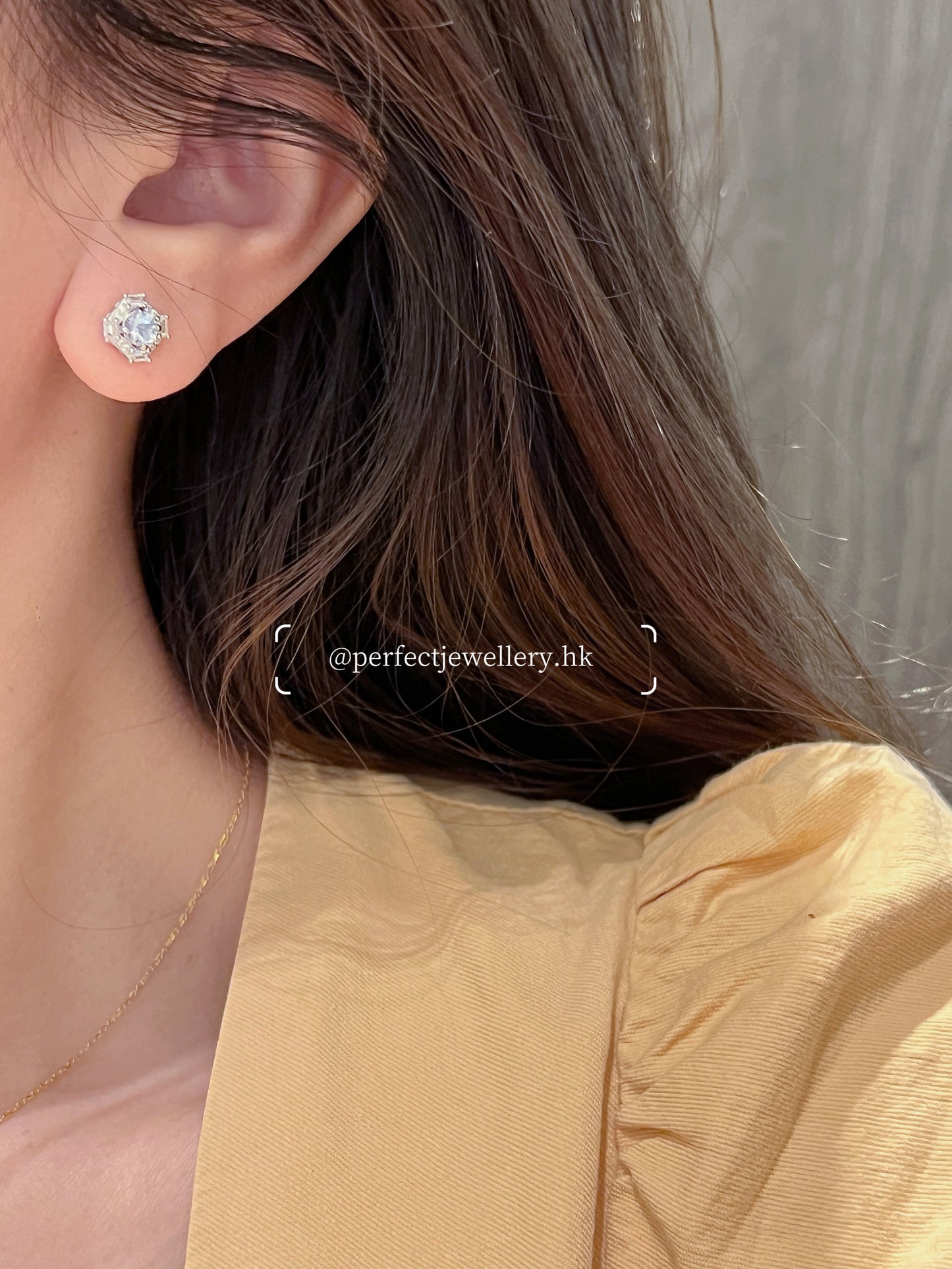 Aquamarine S925 Earrings ｜ 海藍寶🌊方形圍鑲耳釘