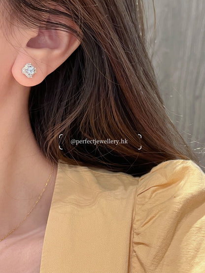Aquamarine S925 Earrings ｜ 海藍寶🌊方形圍鑲耳釘
