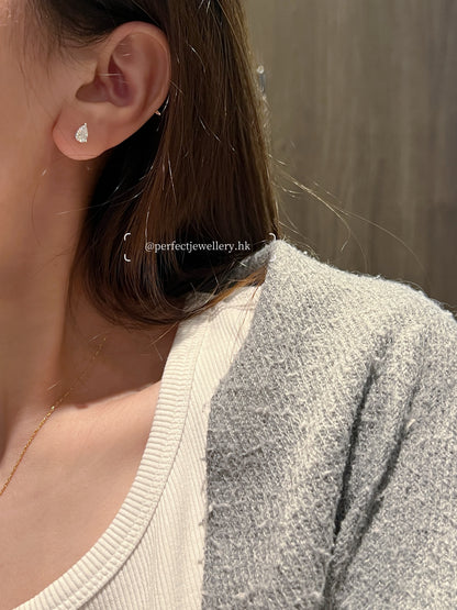 1ct D colour Moissanite S925 Earrings | 莫桑水滴爪爪鑲耳釘