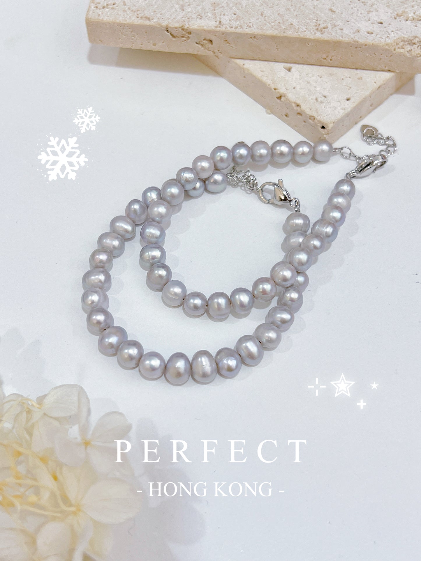 Freshwater Pearl Bracelet｜淡水灰色珍珠手鏈🩶✨