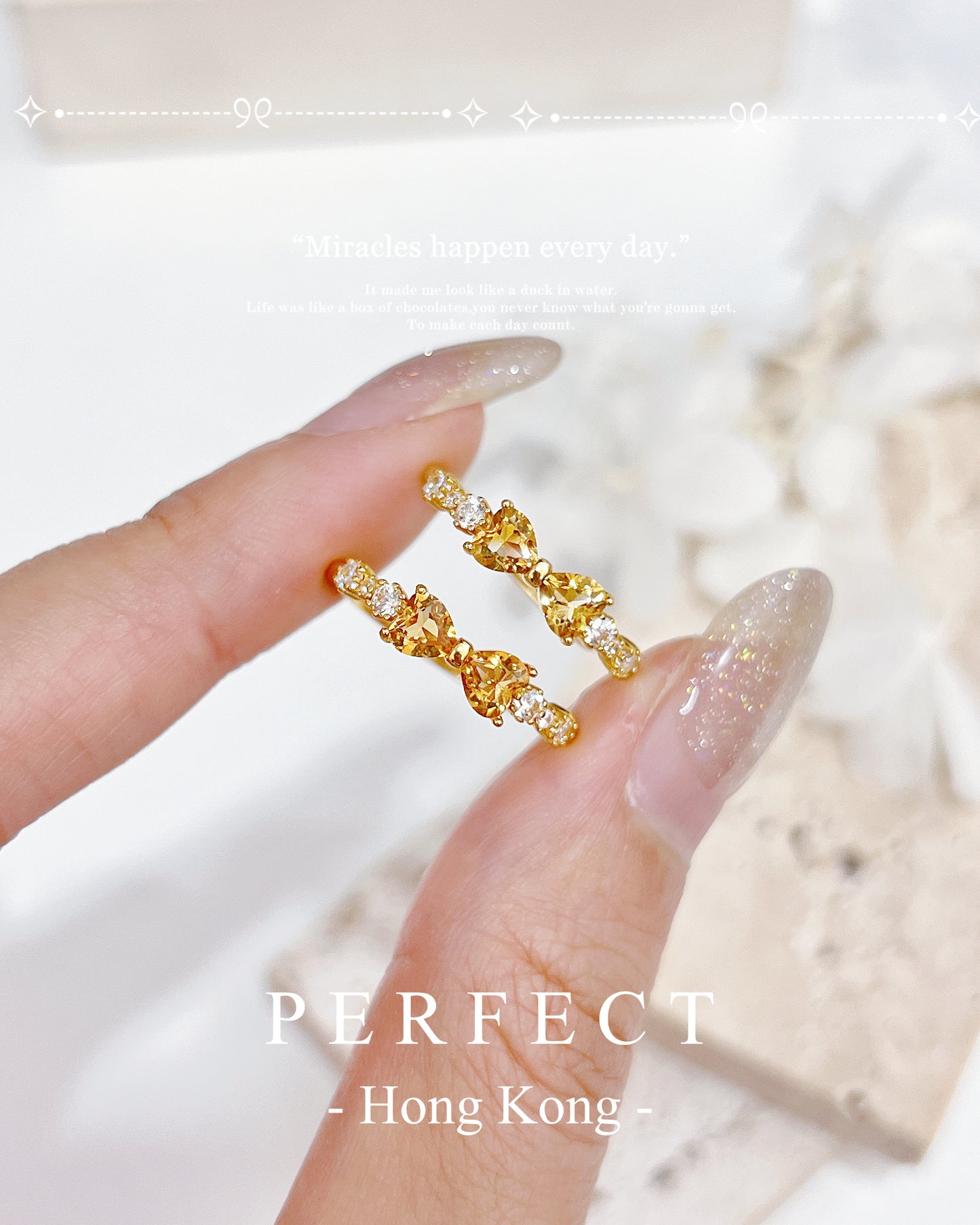 ✨🎀Citrine Ribbon S925 Ring | 黃水晶💛 蝴蝶結戒指✨