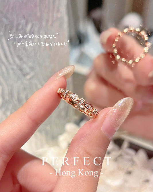 Ribbon Cubic Zirconia S925 Ring✨｜高碳鑽玫瑰金緞帶S925戒指
