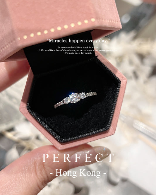 Classic Cubic Zirconia S925 Ring✨｜高碳鑽經典三石S925戒指