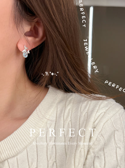 [S925] ✨Aquamarine Nabi🦋 Earrings ｜ 海藍寶蝴蝶耳釘🌊💙✨