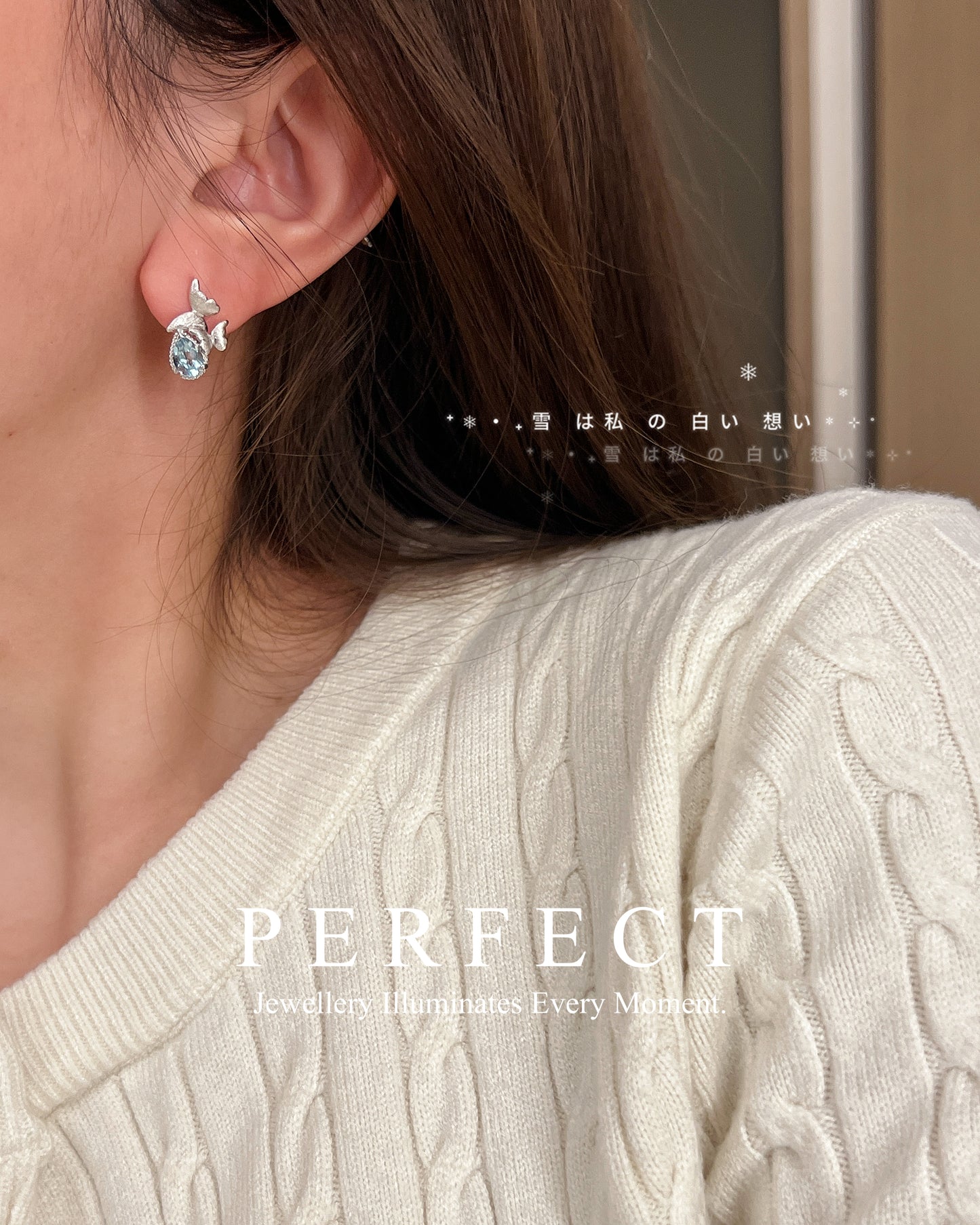 [S925] ✨Aquamarine Nabi🦋 Earrings ｜ 海藍寶蝴蝶耳釘🌊💙✨