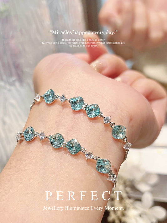 Ocean Blue Brass Bracelet｜ 奧地利水晶碧藍手鏈✨