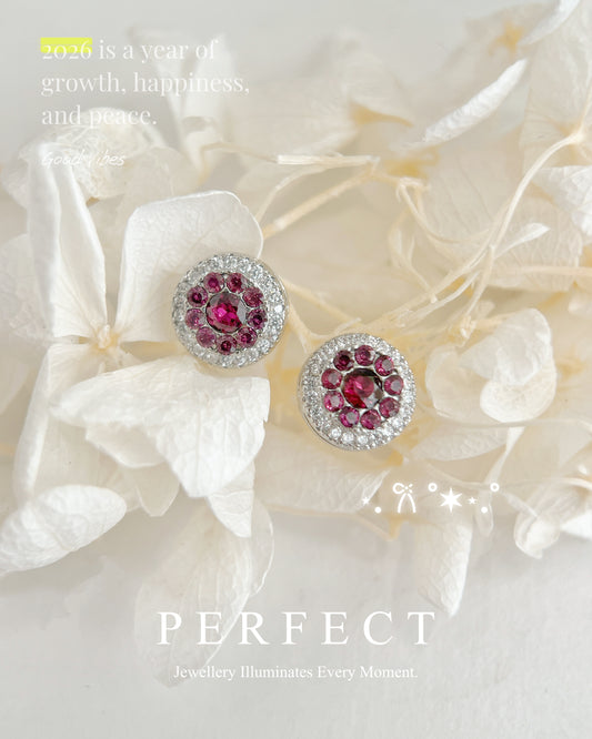 ✨Purple Garnet Earrings🔮 | 紫牙烏滿鑲耳釘💜✨