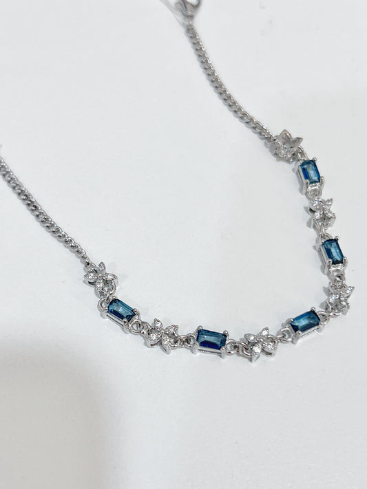 London Blue Topaz Brass Bracelet | 倫敦藍托帕梯方雪花手鏈