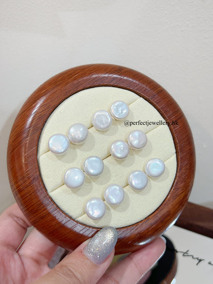 ✨Button Freshwater Pearl S925 Earrings ｜淡水鈕扣珍珠耳釘✨