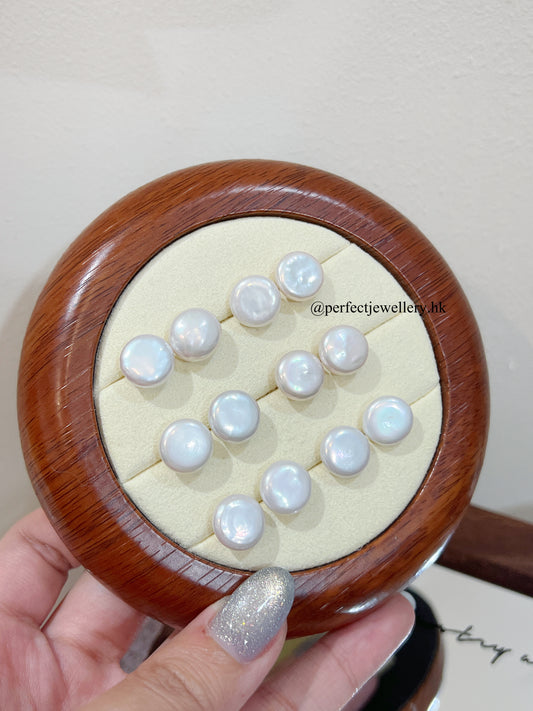 ✨Button Freshwater Pearl S925 Earrings ｜淡水鈕扣珍珠耳釘✨