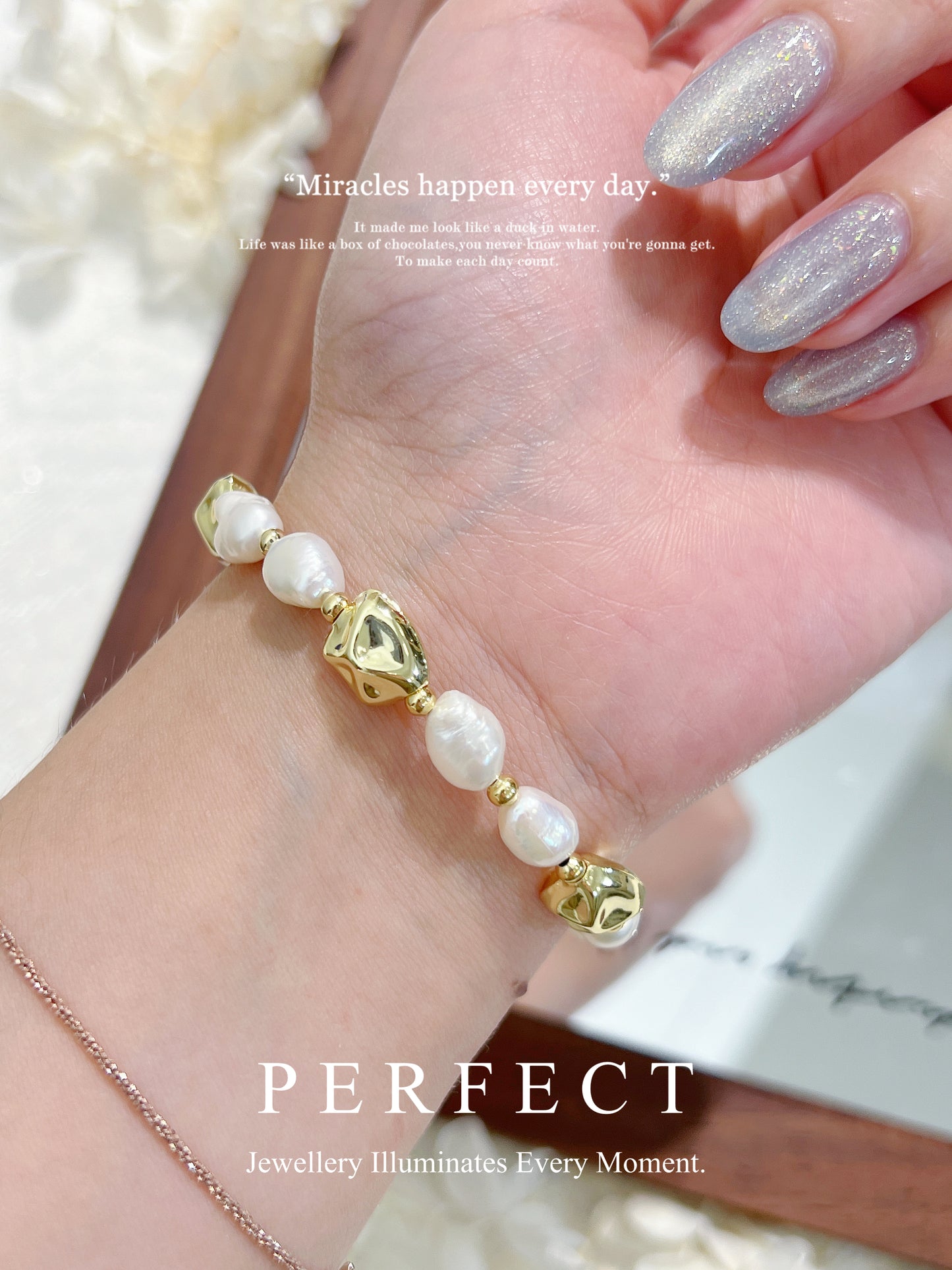 Marshmallow ✨Freshwater Pearl Bracelet｜ 棉花糖淡水珍珠金豆豆手鏈✨