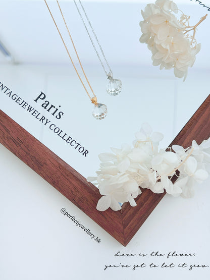 ✨🫧Clear Quartz Shell 🐚S925 Necklace ｜ 白水晶貝殼頸鏈✨