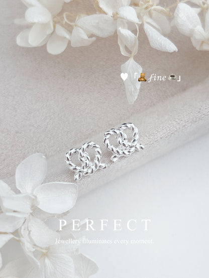 Bubble Heart S925 Earrings | 扭扭愛心S925銀耳釘