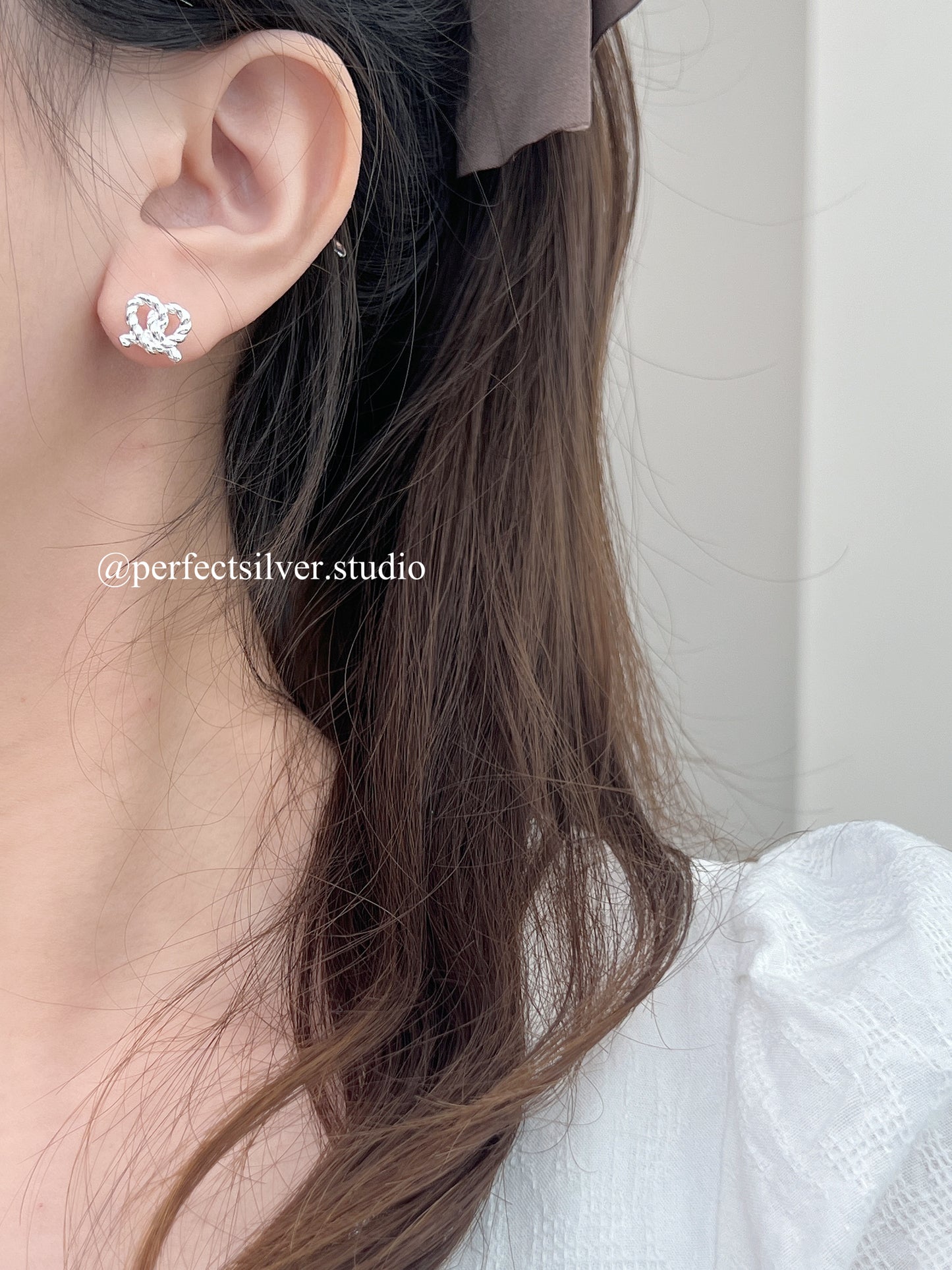 Bubble Heart S925 Earrings | 扭扭愛心S925銀耳釘