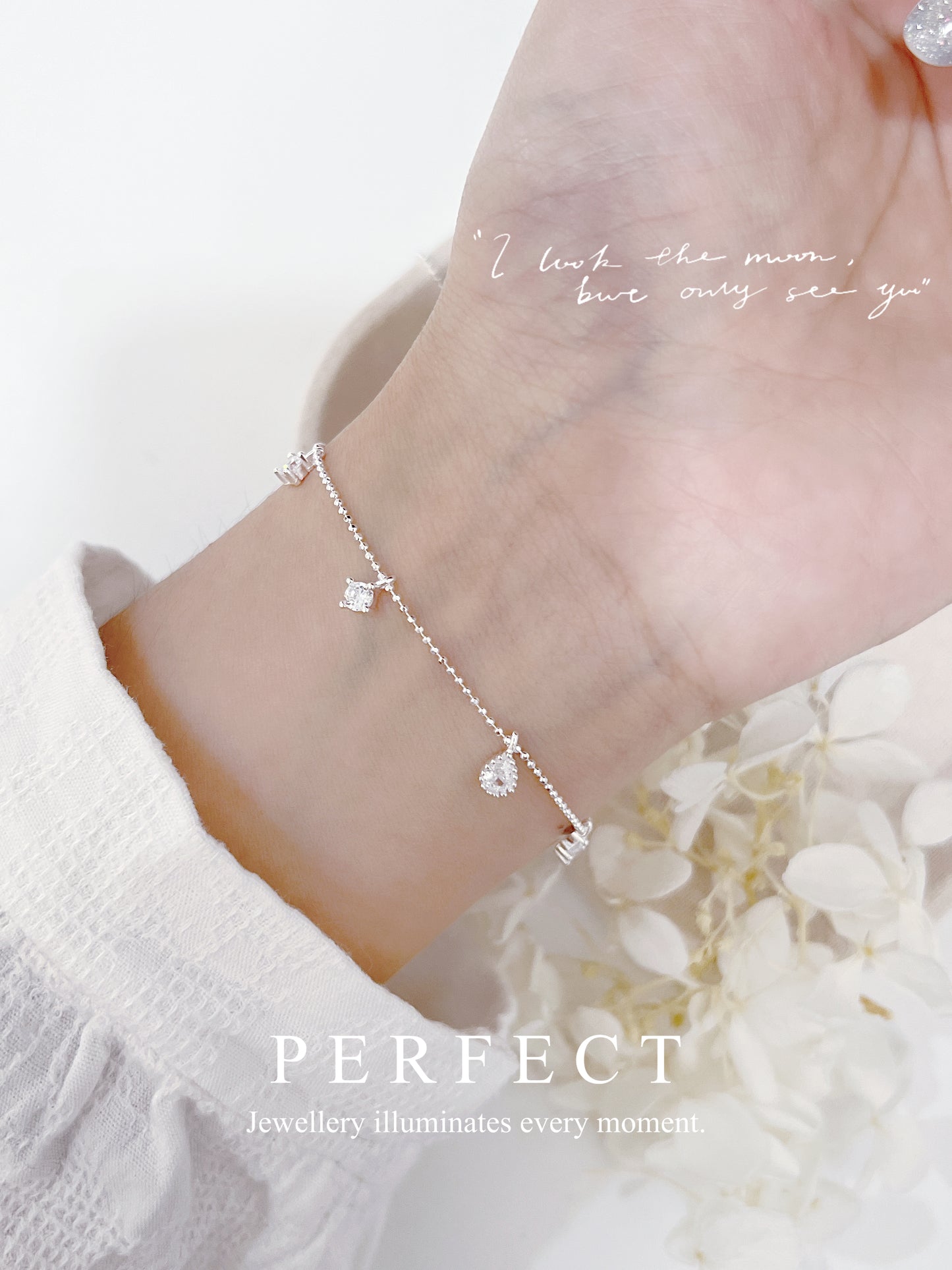 Muti-shape Cubic Zirconia S9225 Braccelet | 不規則鋯石鋯石滿天星S925銀手鏈