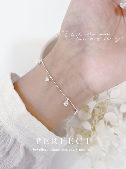 Muti-shape Cubic Zirconia S9225 Braccelet | 不規則鋯石鋯石滿天星S925銀手鏈