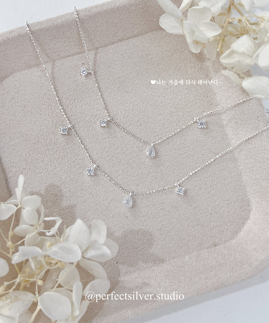Muti-shape Cubic Zirconia S9225 Braccelet | 不規則鋯石鋯石滿天星S925銀手鏈