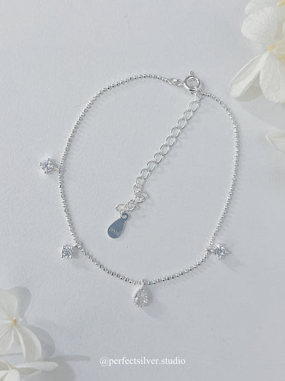 Muti-shape Cubic Zirconia S9225 Braccelet | 不規則鋯石鋯石滿天星S925銀手鏈