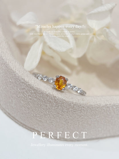 Orange Sapphire Brass Ring | 橙藍寶泡泡戒指🫧✨