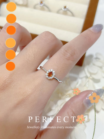 ✨🧃Fanta Garnet Brass Ring | 芬達石圍鑲戒指✨🍊