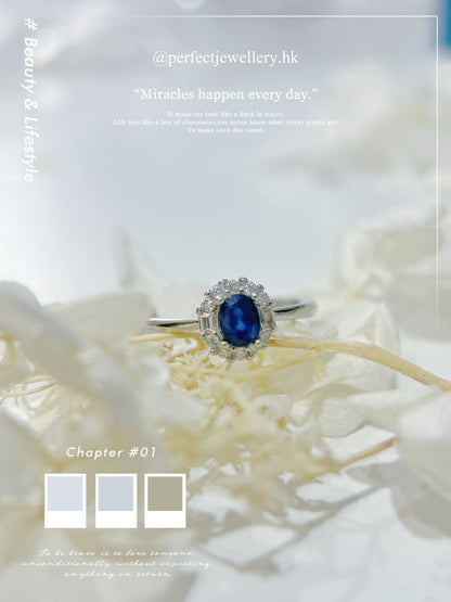 ✨Blue Sapphire Brass Ring | 藍寶石圍鑲戒指✨💙