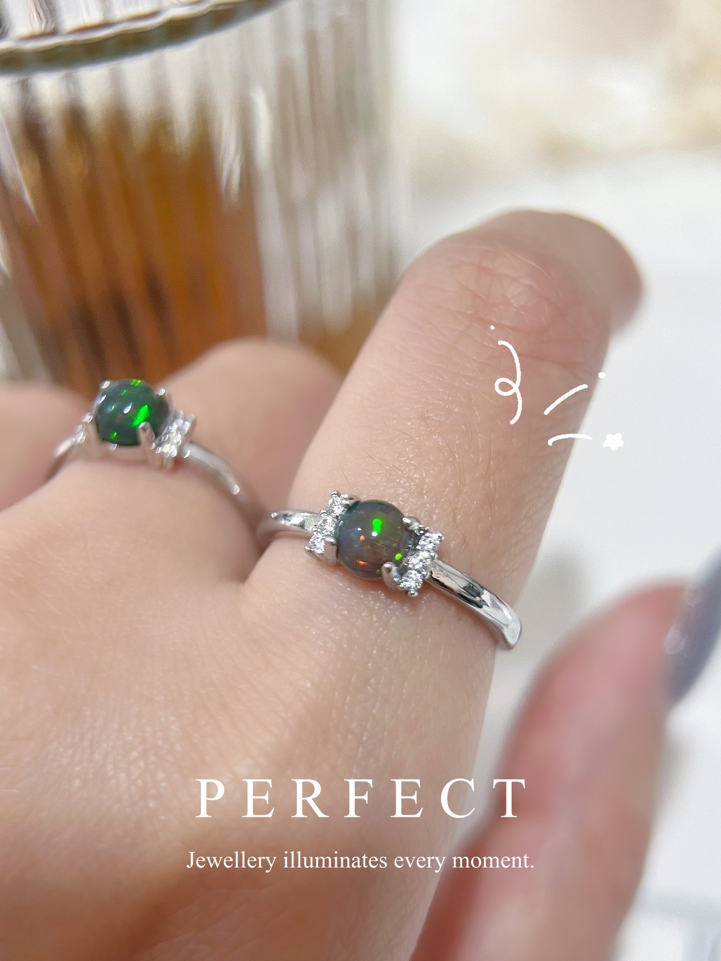 Black Opal Brass Ring |黑澳寶糖果戒指✨🍬