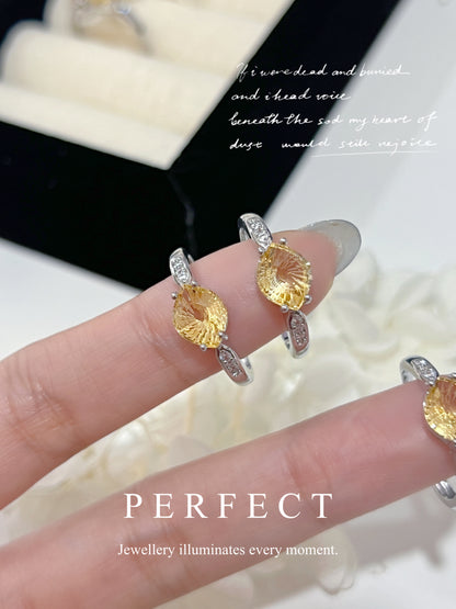 Citrine Brass Ring | 黃水晶煙花切戒指✨💛