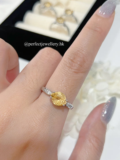 Citrine Brass Ring | 黃水晶煙花切戒指✨💛