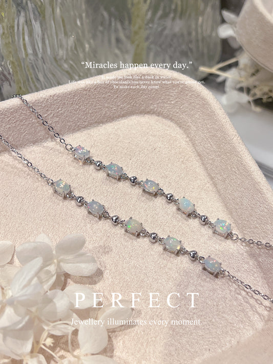 Opal Starry Brass Bracelet |澳寶愛心滿天星手鏈