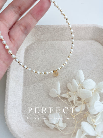 Morning Dew 💧✨Aurora Freshwater Pearl & Crystal | 極光淡水珍珠水晶項圈✨