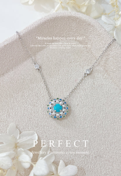 Sleeping Beauty Turquoise S925 Necklace | 美國綠松小雛菊頸鏈