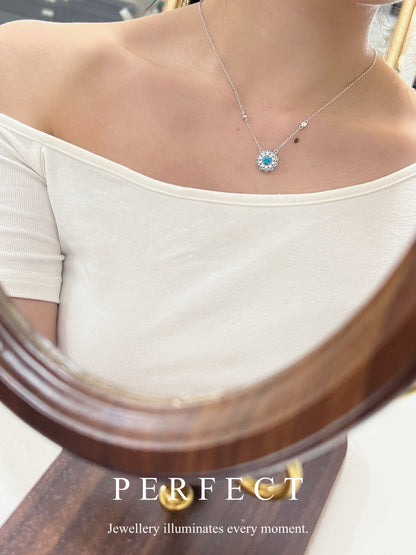 Sleeping Beauty Turquoise S925 Necklace | 美國綠松小雛菊頸鏈