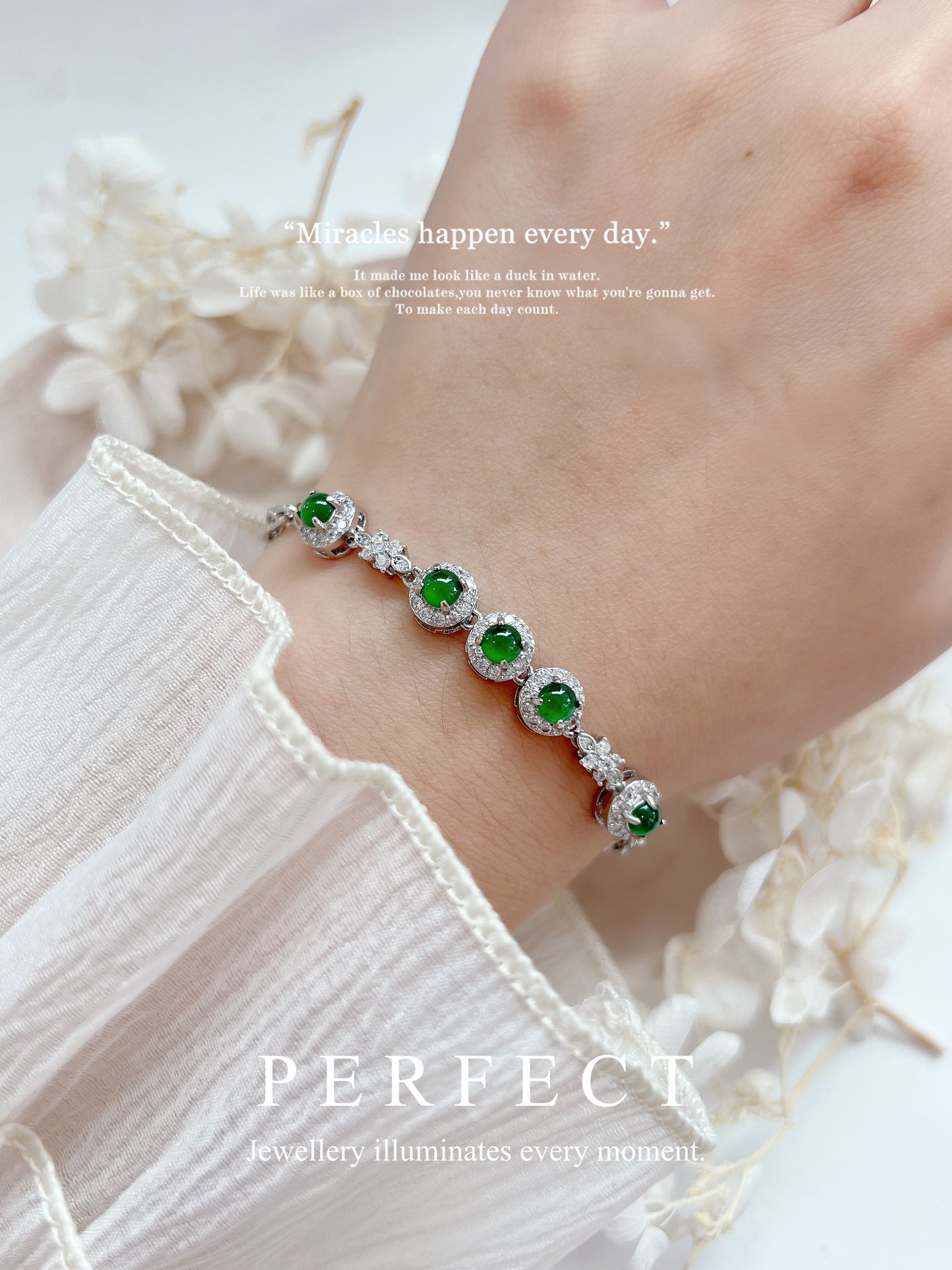 Jade Brass Bracelet | 翡翠滿天星手鏈✨