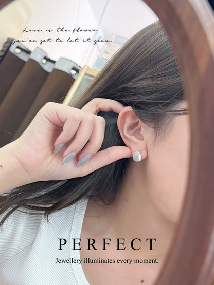 ✨🐈‍⬛Cat's Eye Moonstone S925 Earrings ｜ 貓眼白月光橢圓耳釘✨🤍
