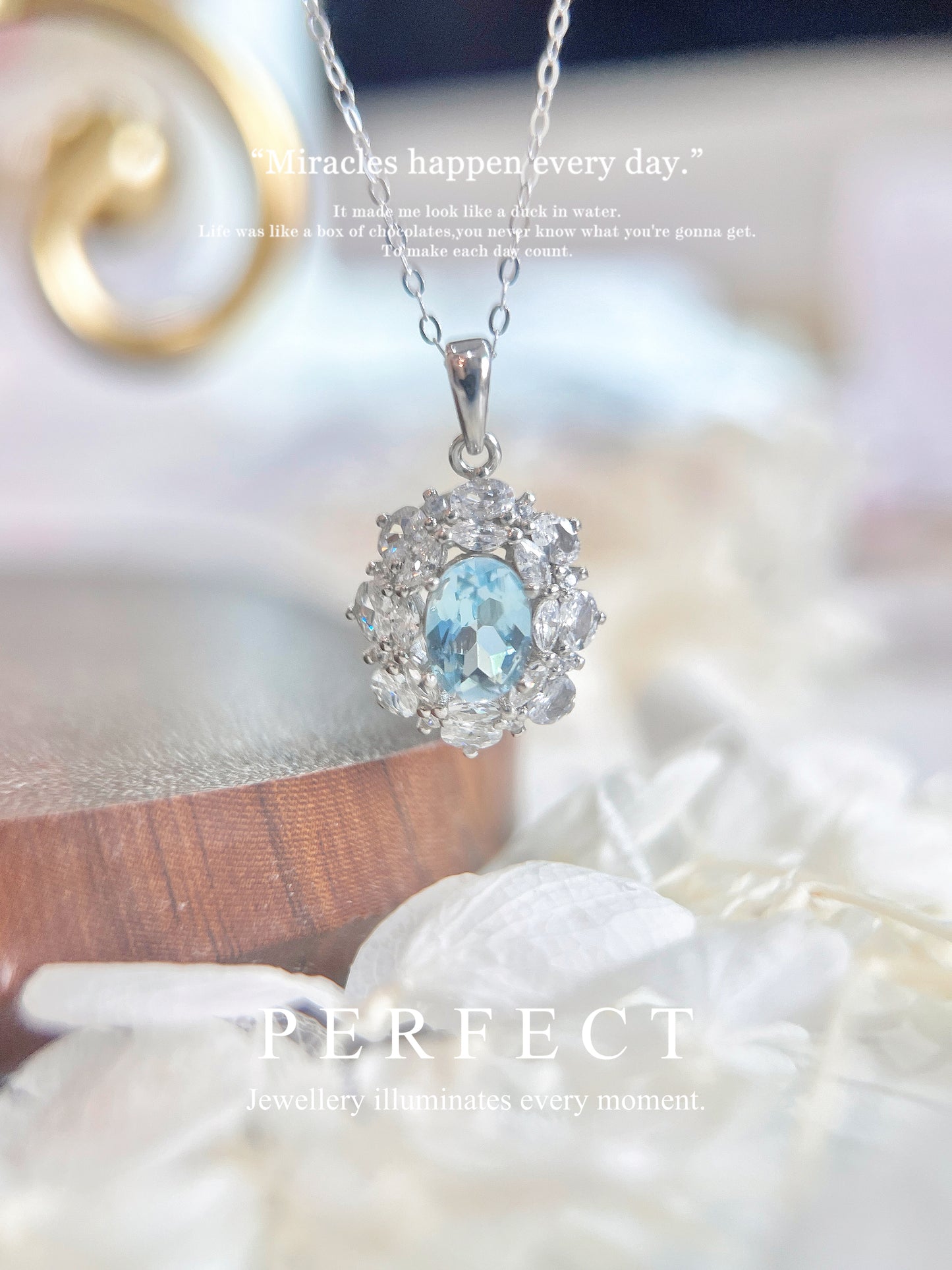 Sky Blue Topaz S925 Pendant | 天空藍托帕石滿鑲吊墜
