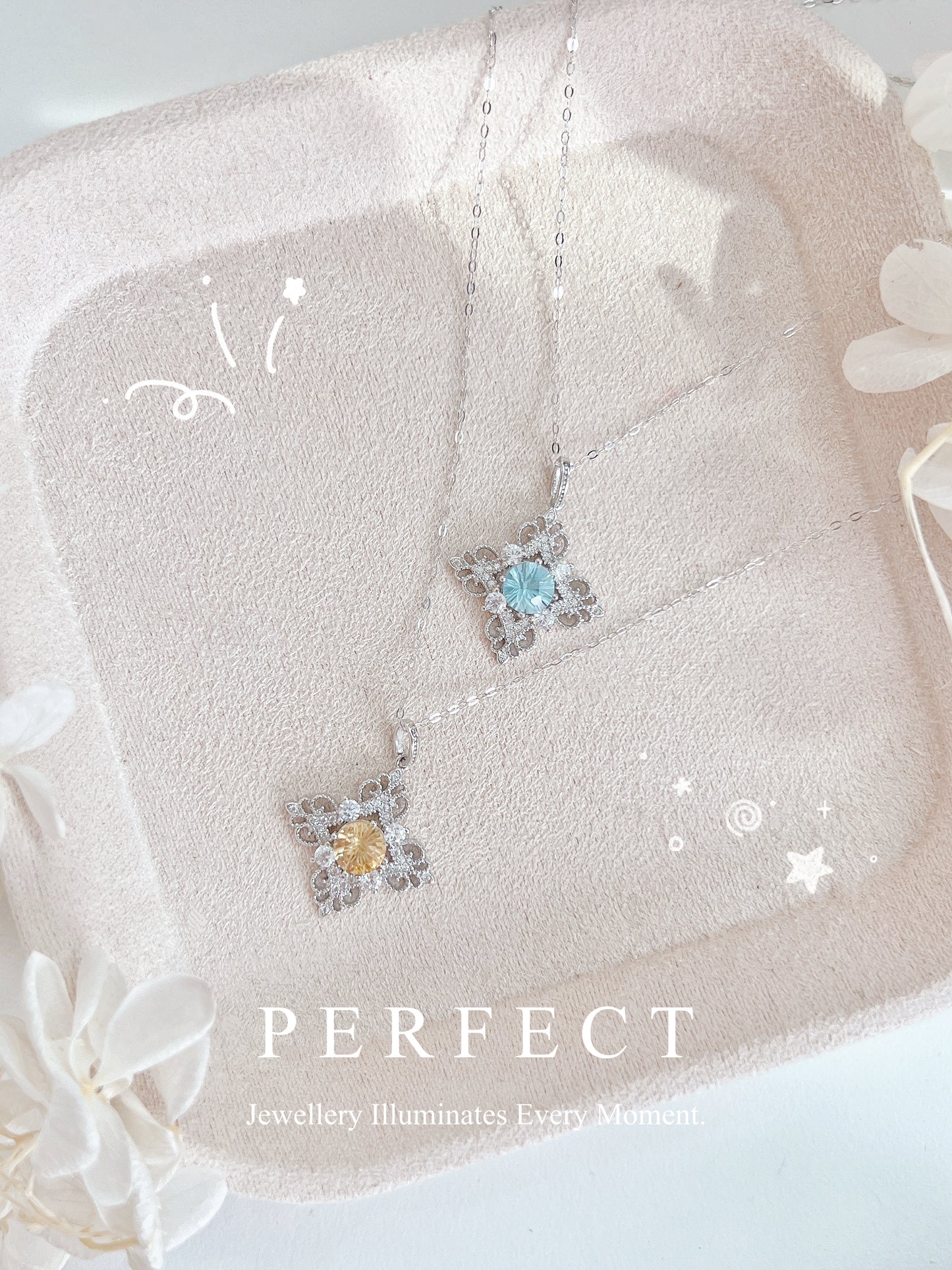 Gemstone S925 Lace Clover Pendant | 寶石蕾絲四葉草🍀吊墜