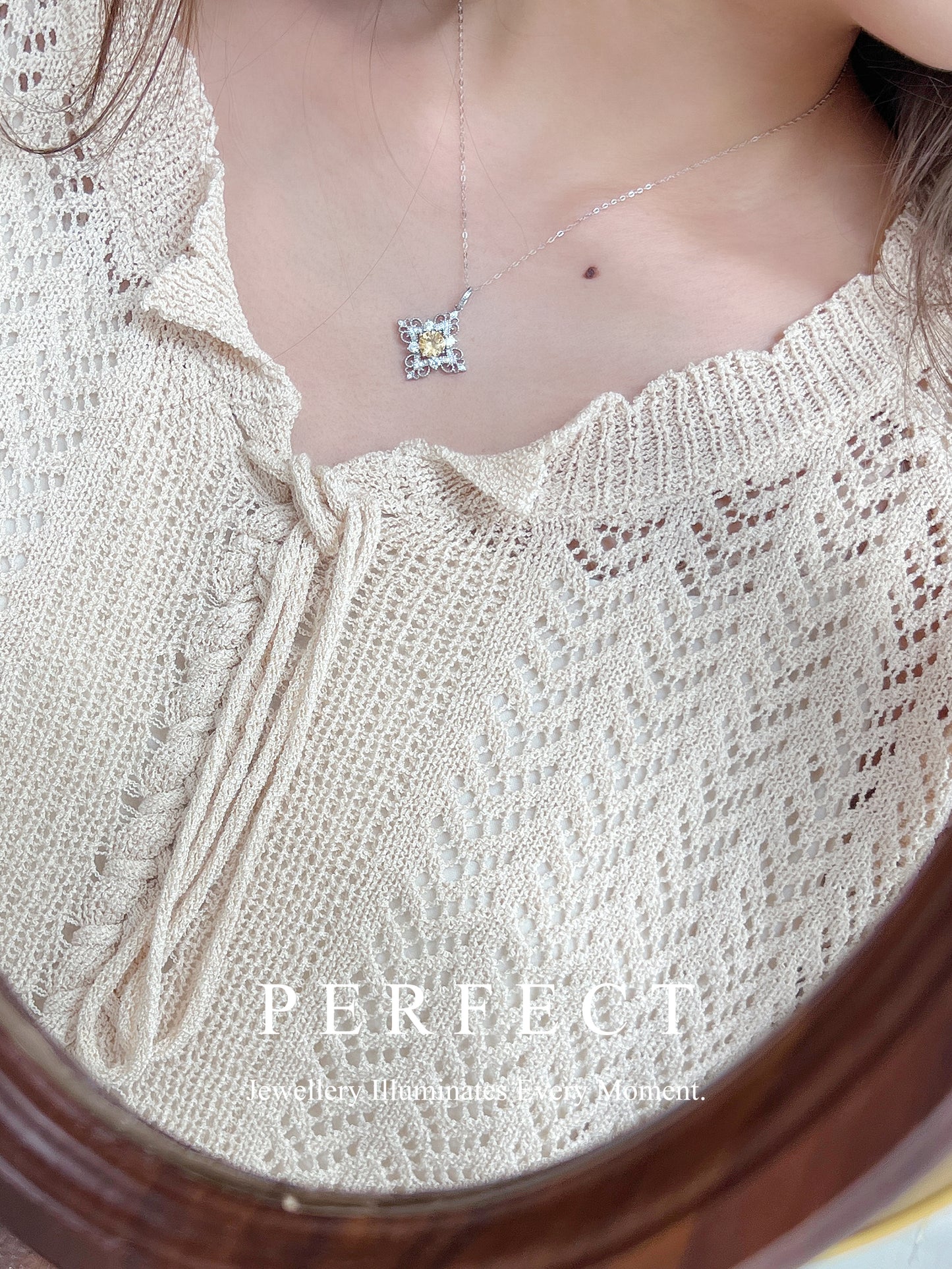 Gemstone S925 Lace Clover Pendant | 寶石蕾絲四葉草🍀吊墜