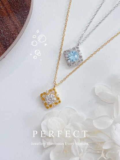 Gemstone Clover Filigree S925 Pendant | 寶石四葉草鏤空吊墜