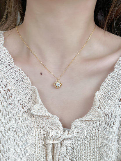 Gemstone Clover Filigree S925 Pendant | 寶石四葉草鏤空吊墜