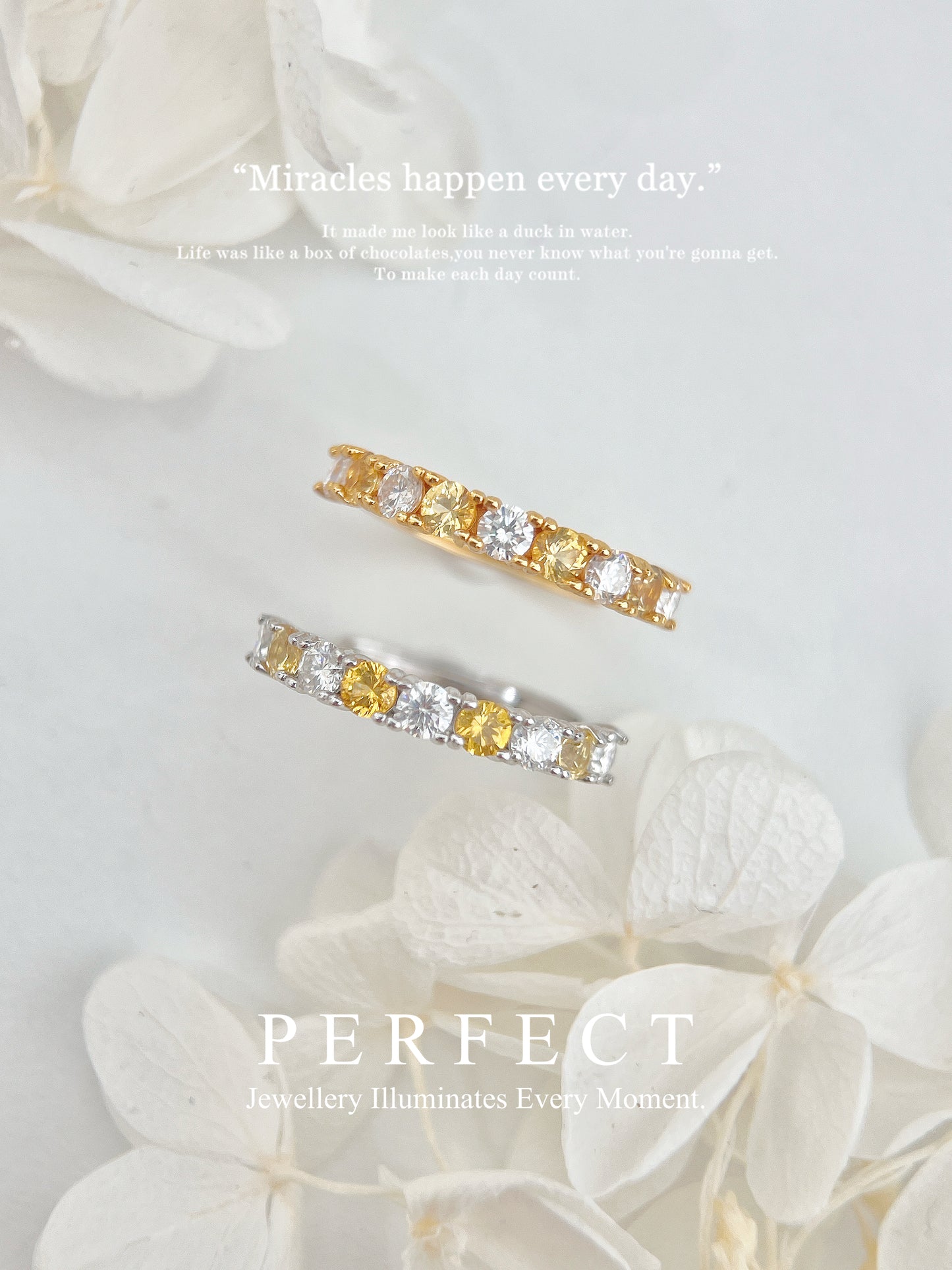 Gemstone & Moissanite S925 Half-eternity Ring | 寶石莫桑石排戒✨