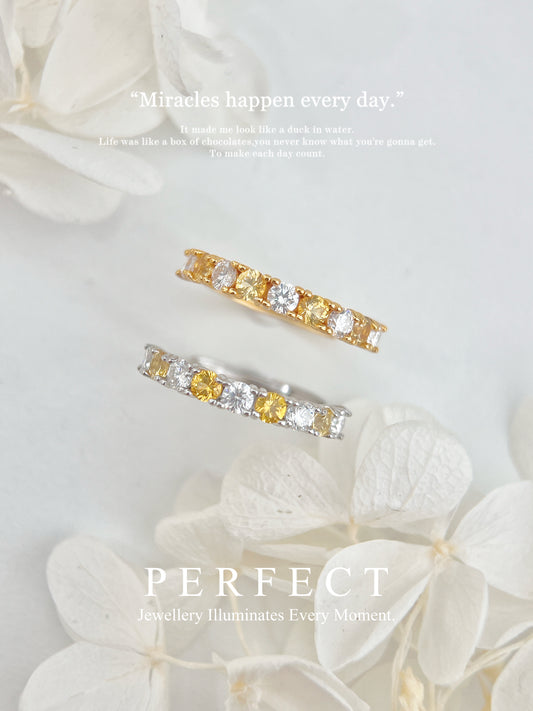 Gemstone & Moissanite S925 Half-eternity Ring | 寶石莫桑石排戒✨