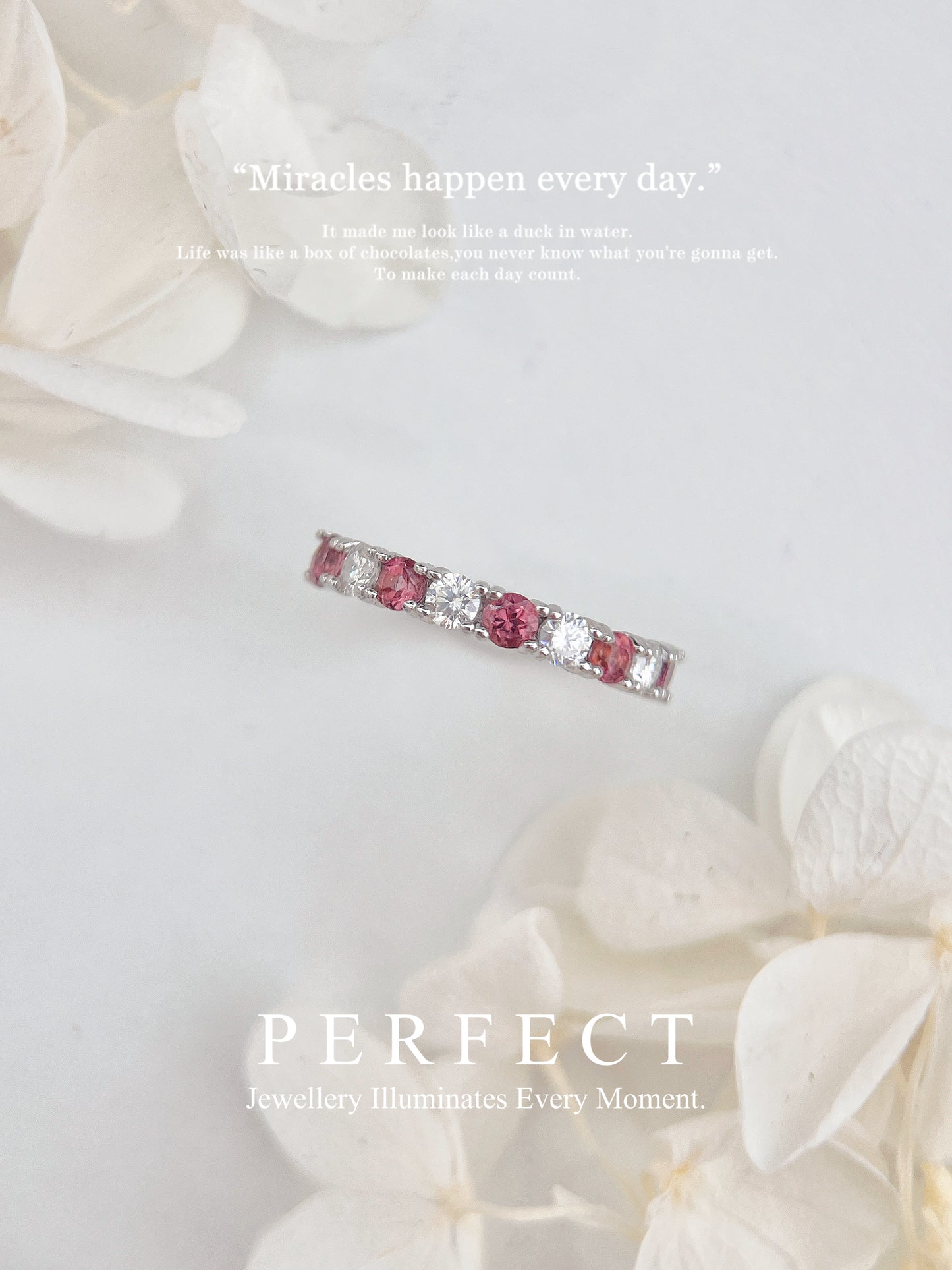 Gemstone & Moissanite S925 Half-eternity Ring | 寶石莫桑石排戒✨