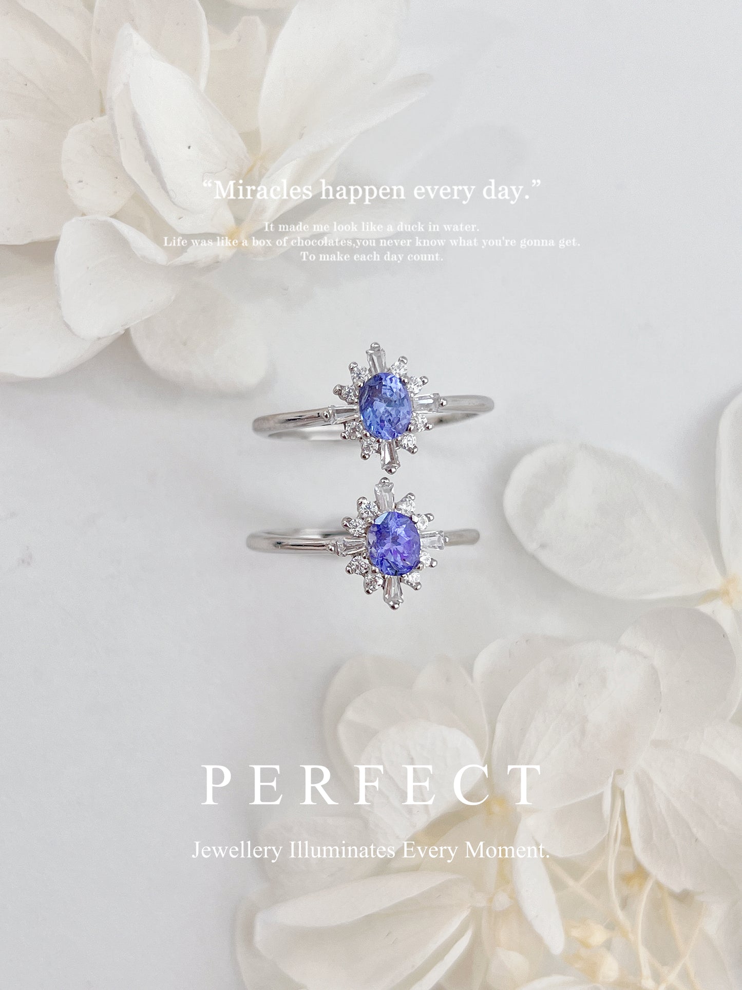 Tanzanite Halo S925 Ring ｜ 坦桑石十字圍鑲戒指✨