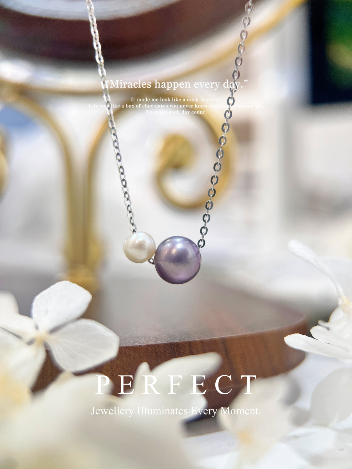 [Align] Freshwater Pearl Necklace | 紫白配淡水珍珠項鍊