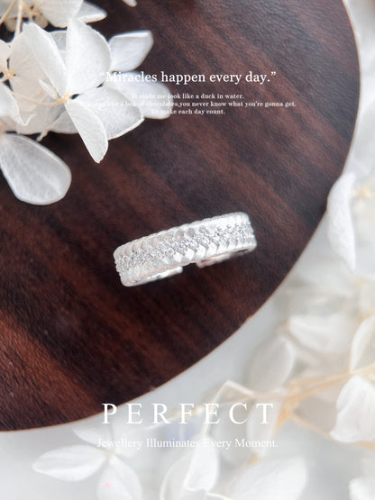 Italian S925 Silver Ring ｜ 義大利工藝拉絲微鑲麥穗戒指✨